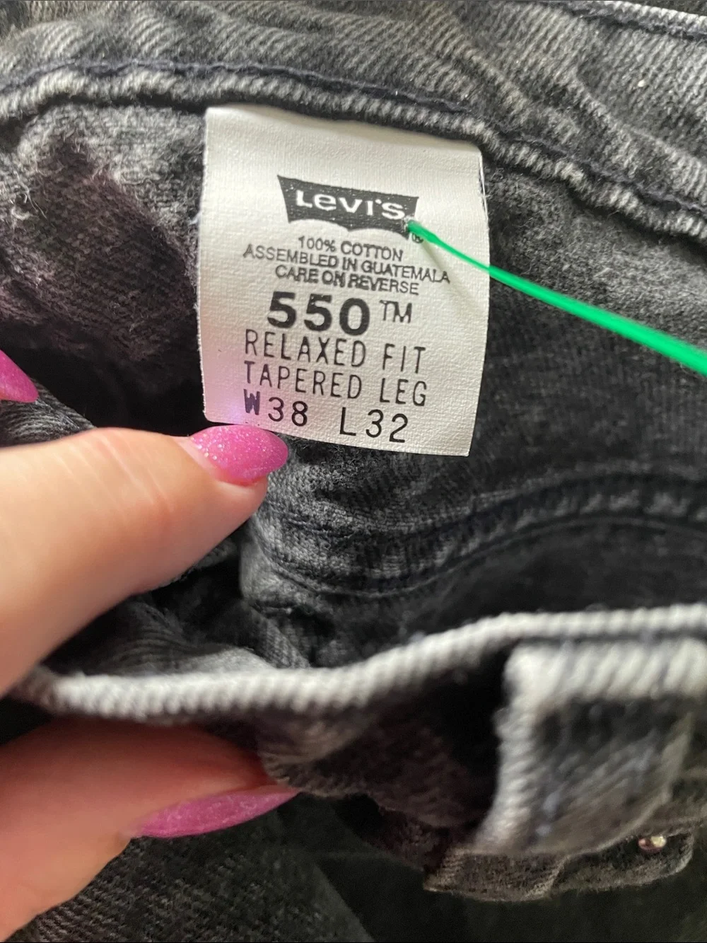 Levi's 550 Men's Black Washed Relaxed Jeans 38x32